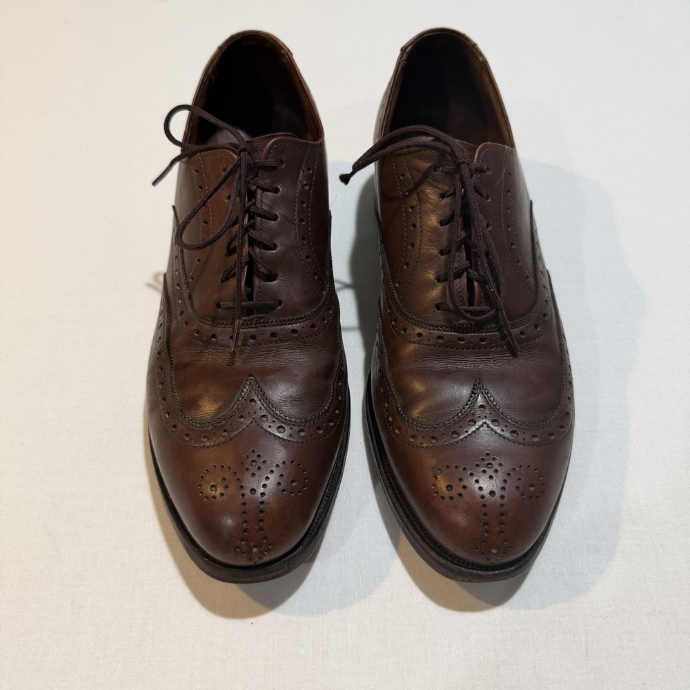 Allen Edmonds Chester Wingtip Oxfords Brown Leather Mens 8 A Narrow 4612 USA